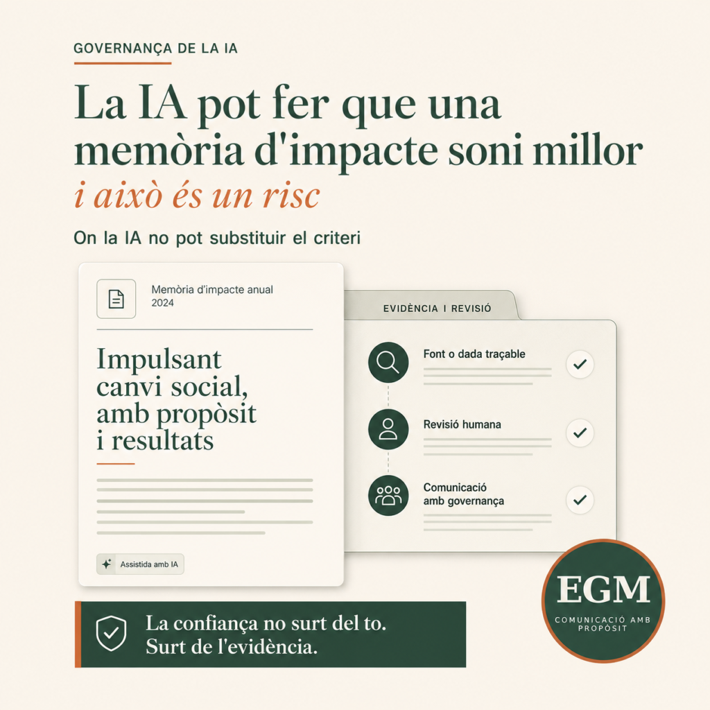 Infografia sobre com la IA pot fer que una memòria d'impacte soni millor sense evidència real