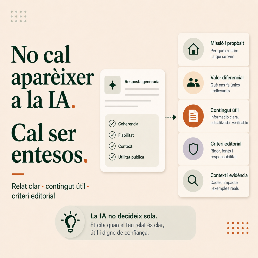 La teva ONG no necessita aparèixer a la IA: necessita ser entesa